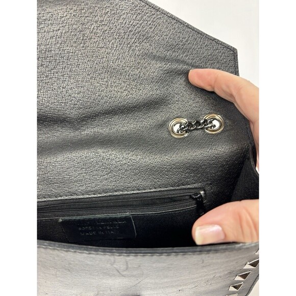 Persaman New York Roxy Shoulder Bag Black Leather Studded Silver Crossbody - Picture 9 of 16